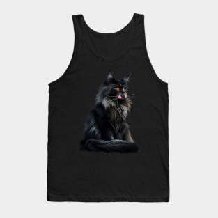 Black Main Coon Cat, Cat Lover Tank Top